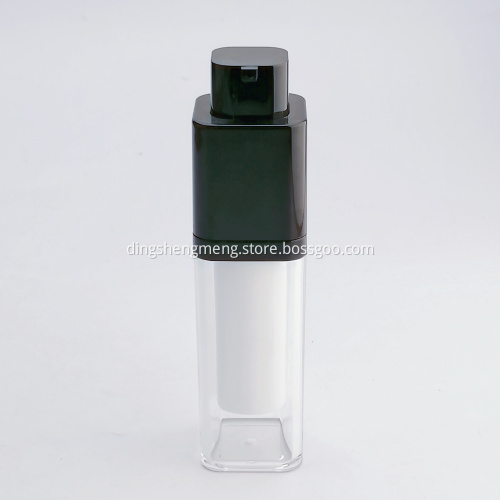 Drehen Sie die doppelwandige weiße Airless-Pumpflasche für kosmetische Airless-Flaschen für die persönliche Hautpflege